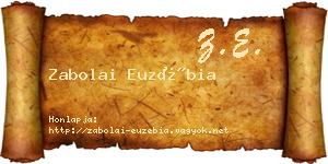 Zabolai Euzébia névjegykártya